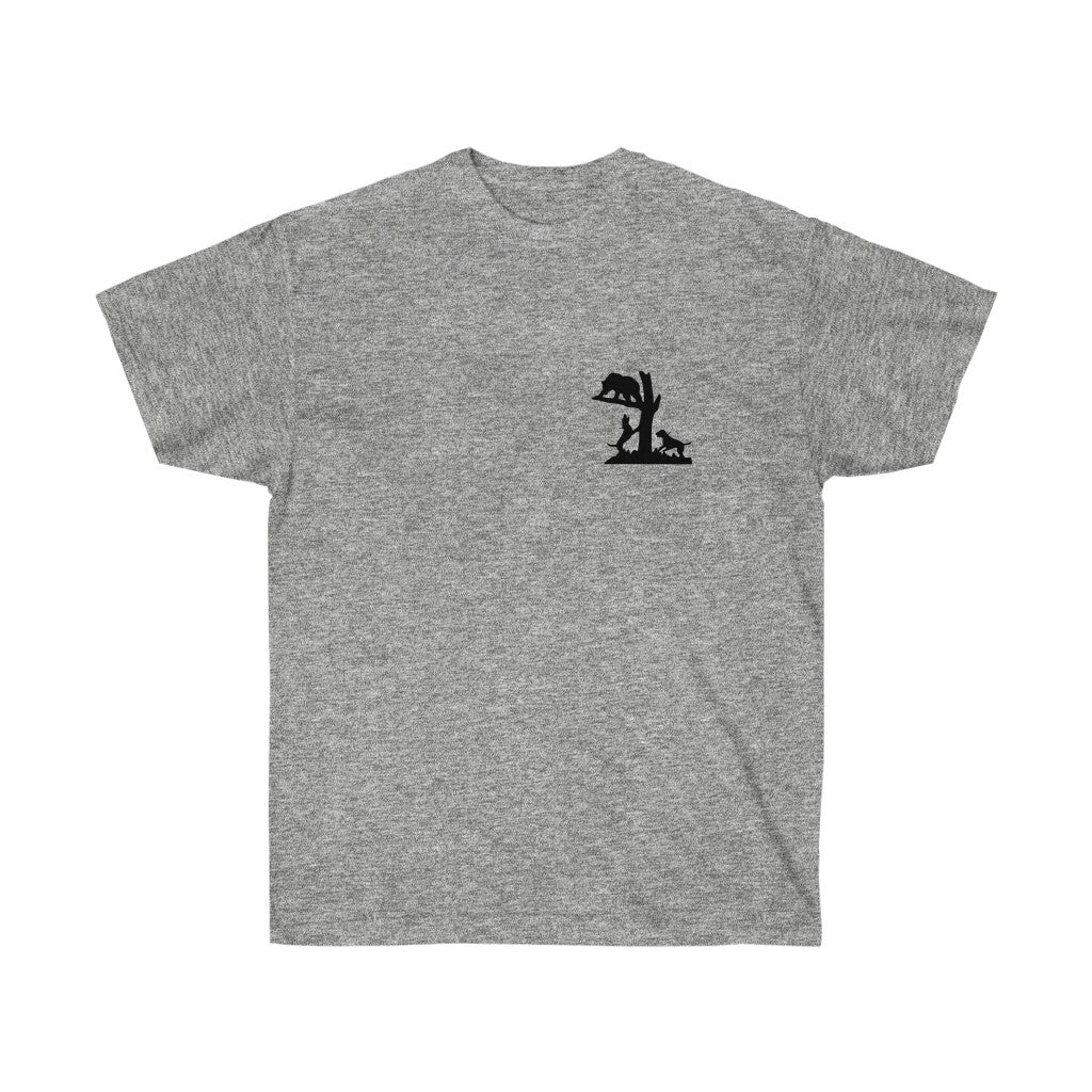 Bear Hunting Hounds Treed Bear Unisex Ultra Cotton Tee - coonhoundin