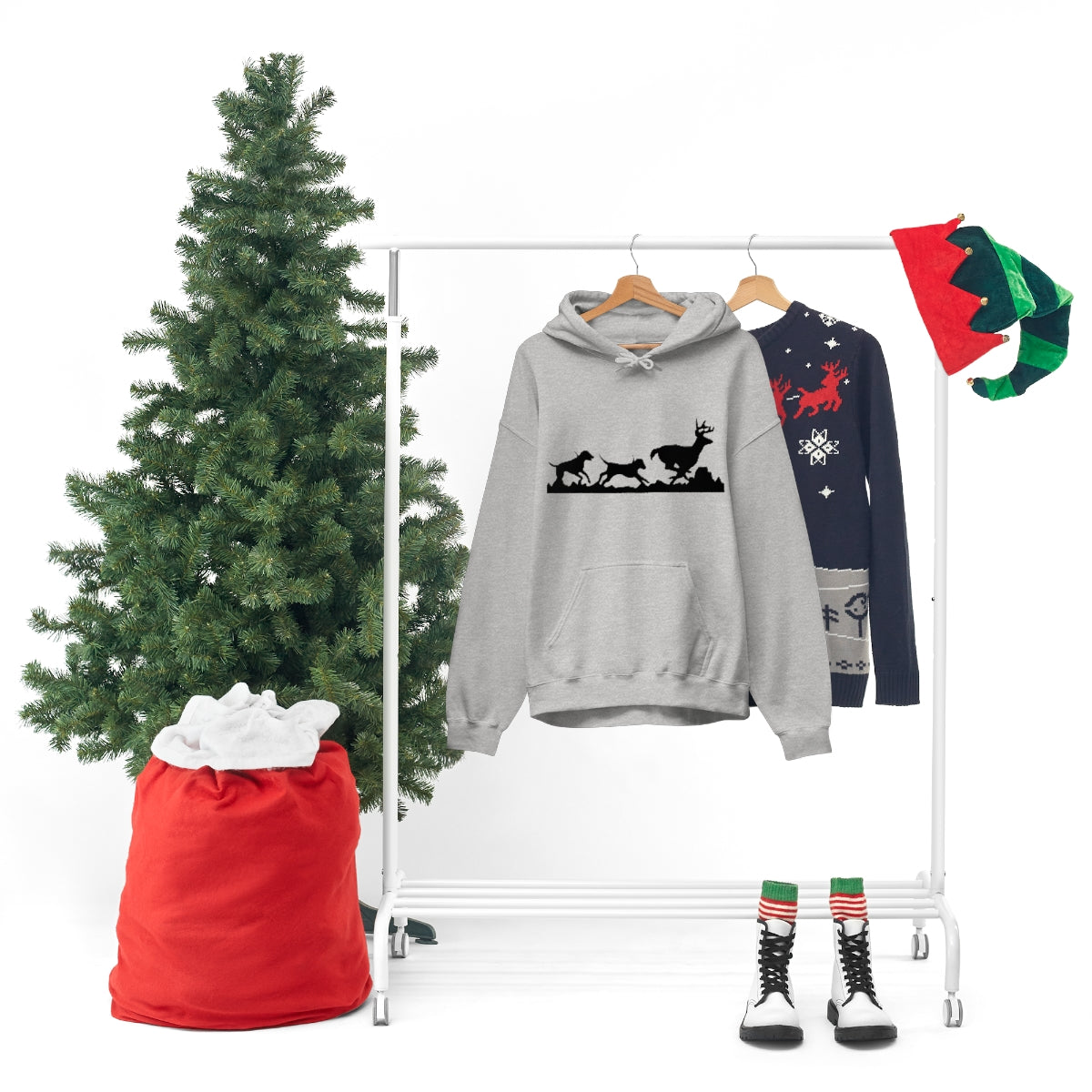 Hounds Chasing Deer Unisex Hooded Sweatshirt - coonhoundin