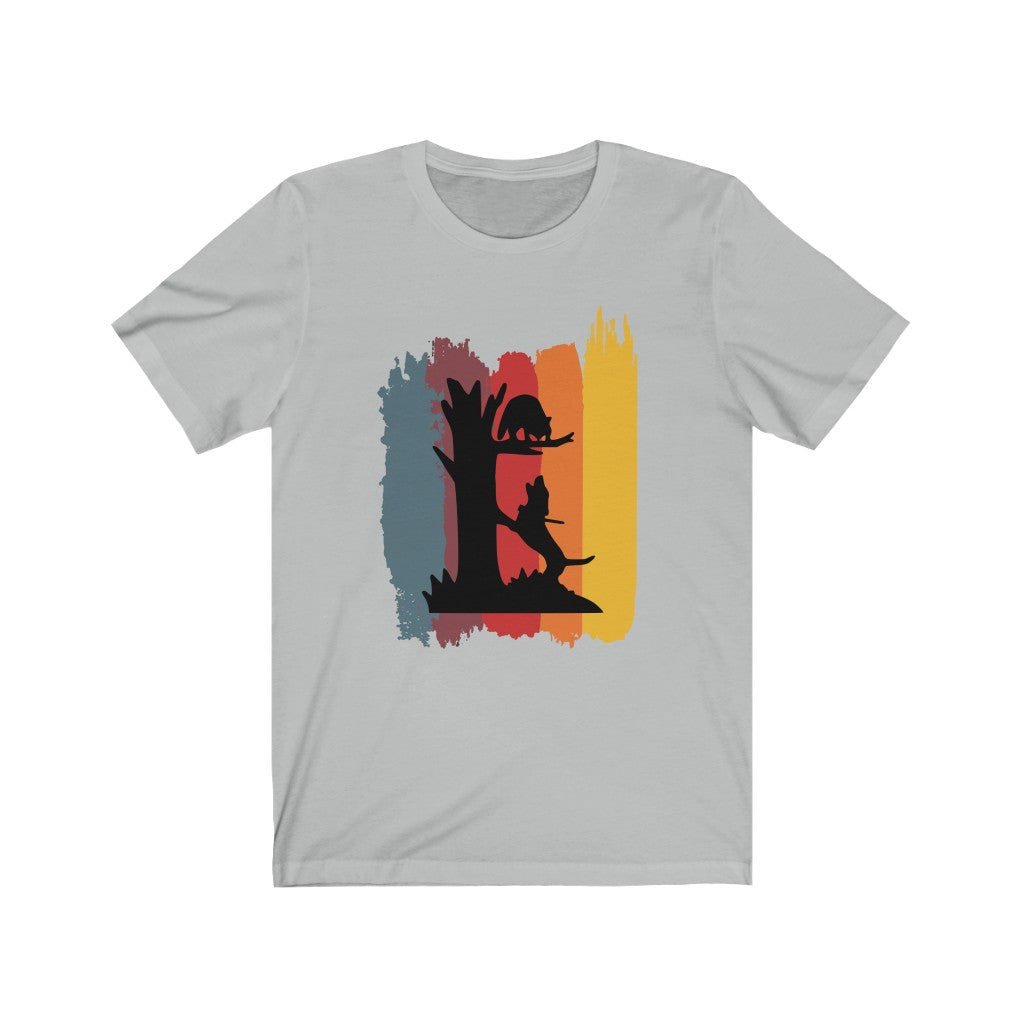 Treed Raccoon Stripes Coon Hunting Unisex Jersey Short Sleeve Tee - coonhoundin