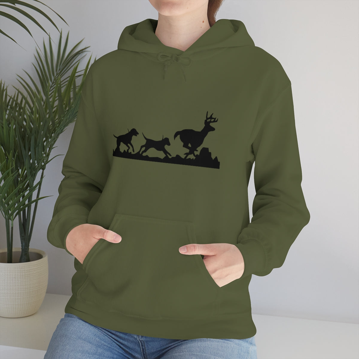 Hounds Chasing Deer Unisex Hooded Sweatshirt - coonhoundin