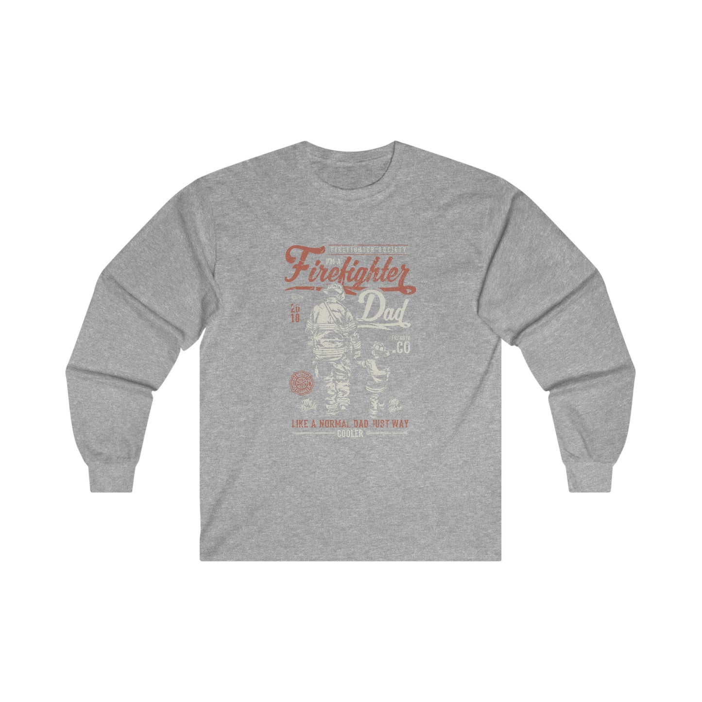 Firefighter Dad Long Sleeve Tee - coonhoundin