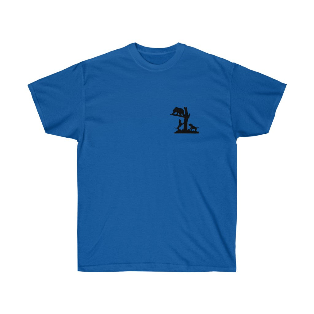 Bear Hunting Hounds Treed Bear Unisex Ultra Cotton Tee - coonhoundin