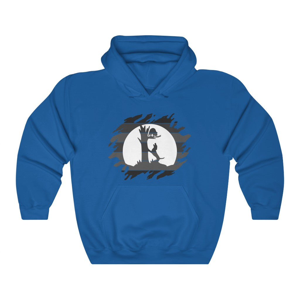 Unisex Treed Coon in the Moon Hooded Sweatshirt - coonhoundin