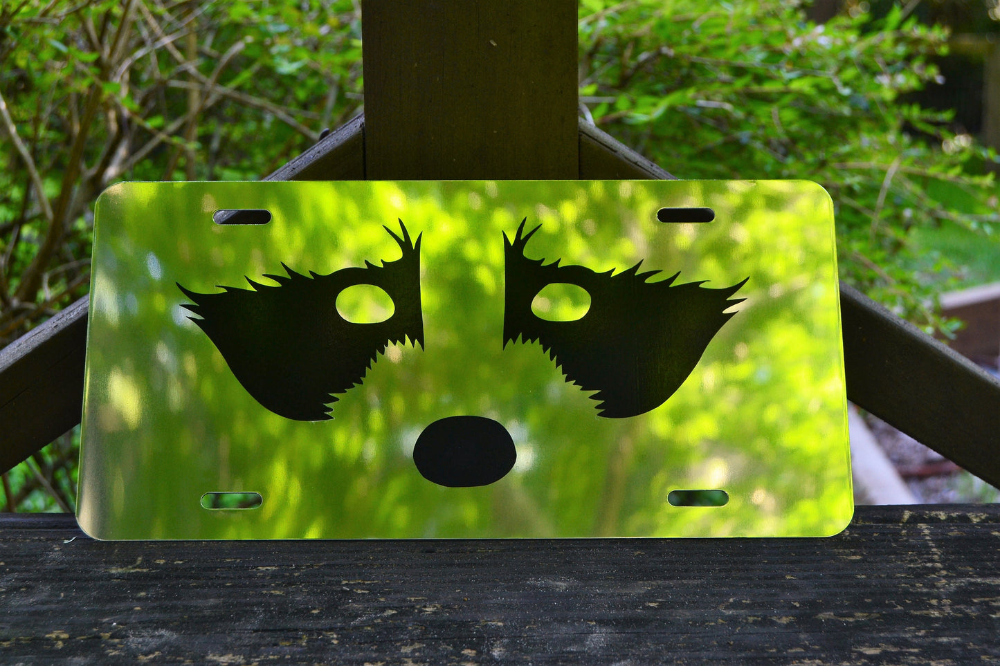 Raccoon Face Coon Hunting License Plate - coonhoundin