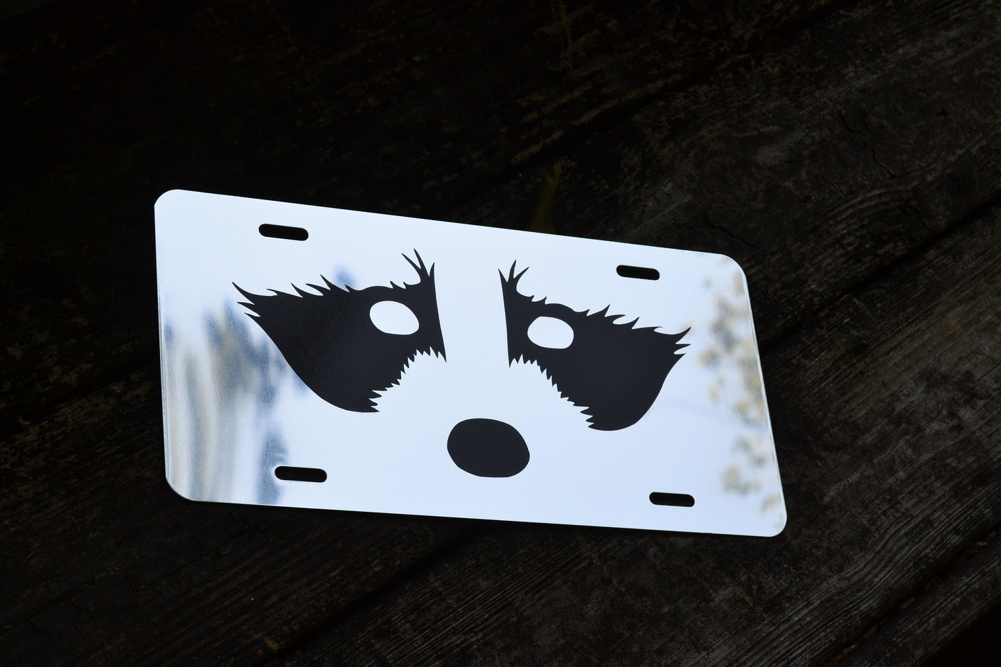 Raccoon Face Coon Hunting License Plate - coonhoundin