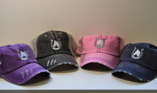 Horse Unstructured Distressed Mesh Hat - coonhoundin