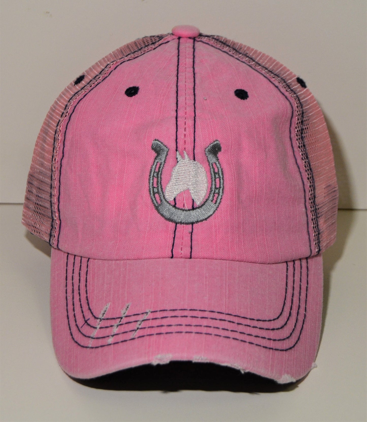 Horse Unstructured Distressed Mesh Hat - coonhoundin