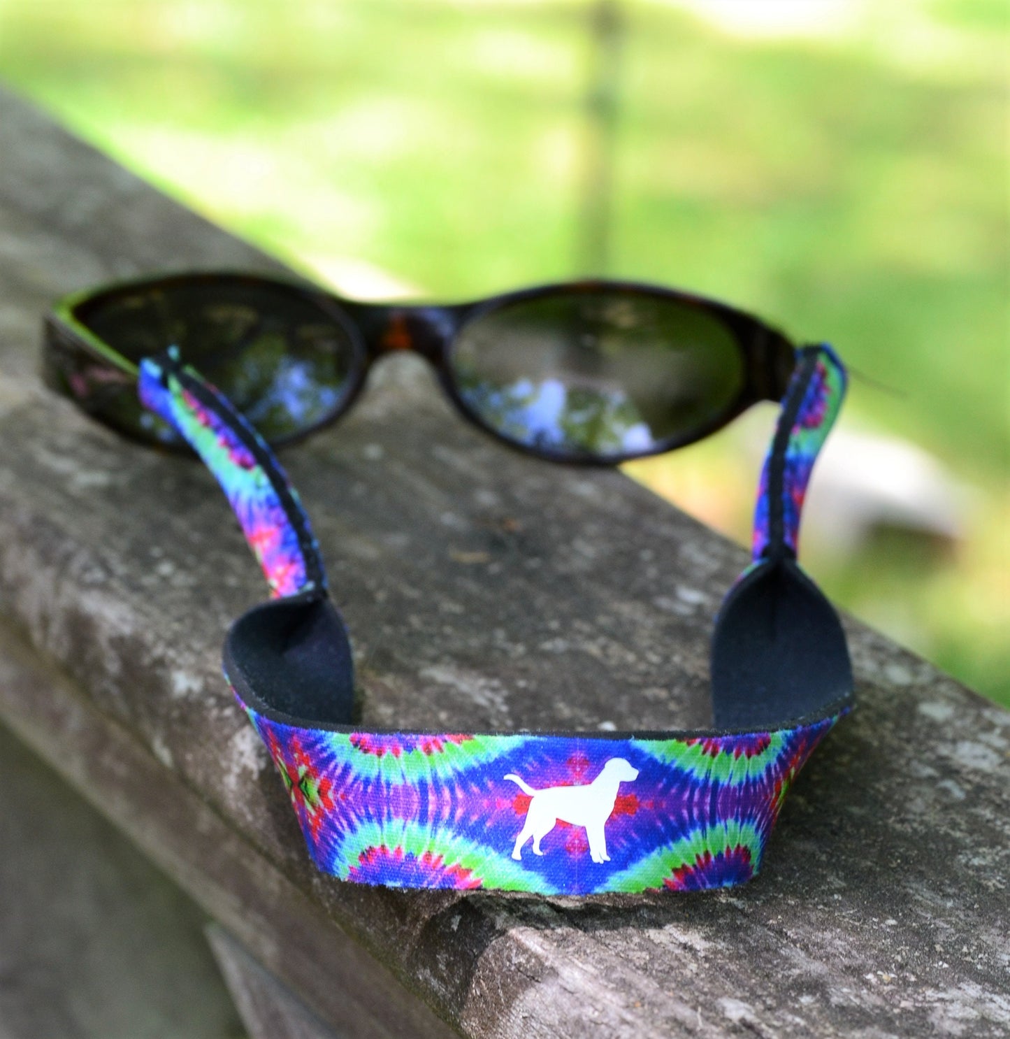 Tie Dye Dog Can Hugger, and Bottle Hugger Drink Holder and Sunglasses Strap - coonhoundin