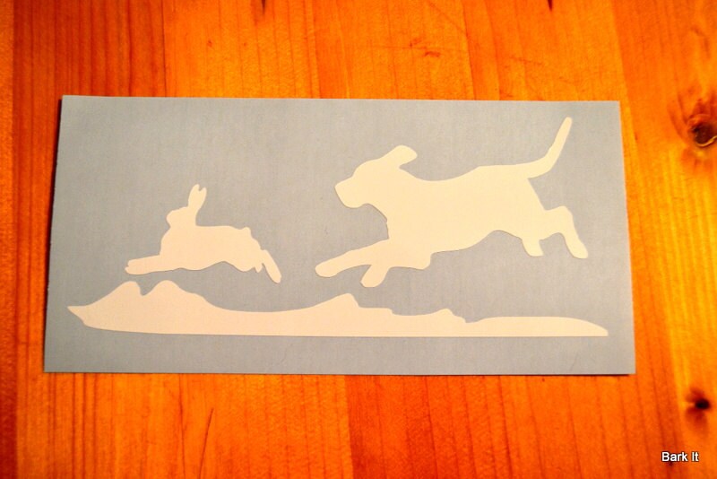 Rabbit Hunting Decal Beagle Chasing Rabbit - coonhoundin