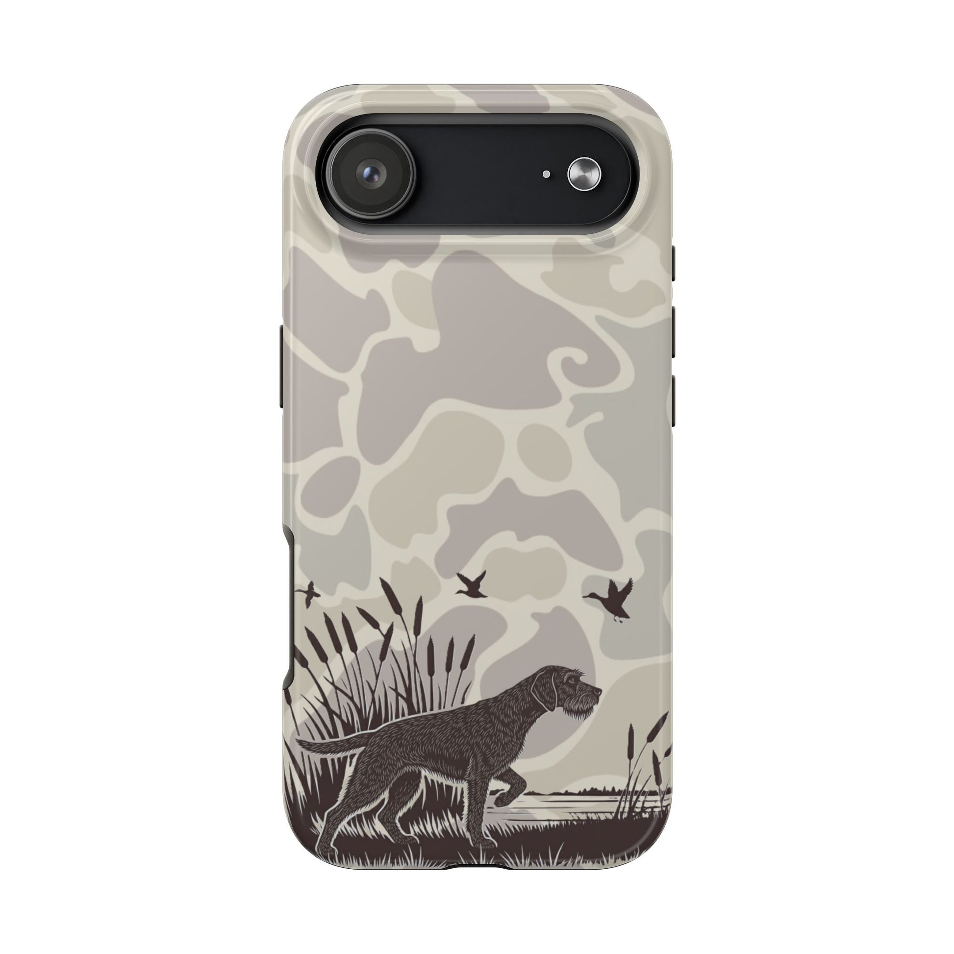 Duck Hunting Dog Camo Tough Case, German Wirehaired Pointer Tough Phone Case for iPhone 17 - coonhoundin