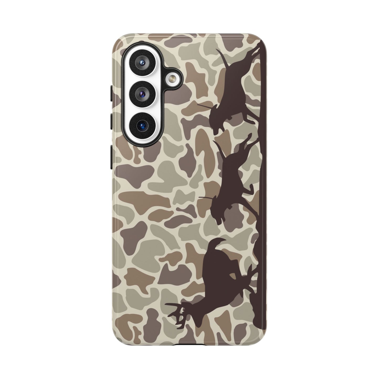 Camo Hounds Chasing Deer Tough Phone Case for Samsung Galaxy S25, Plus and Ultra - coonhoundin
