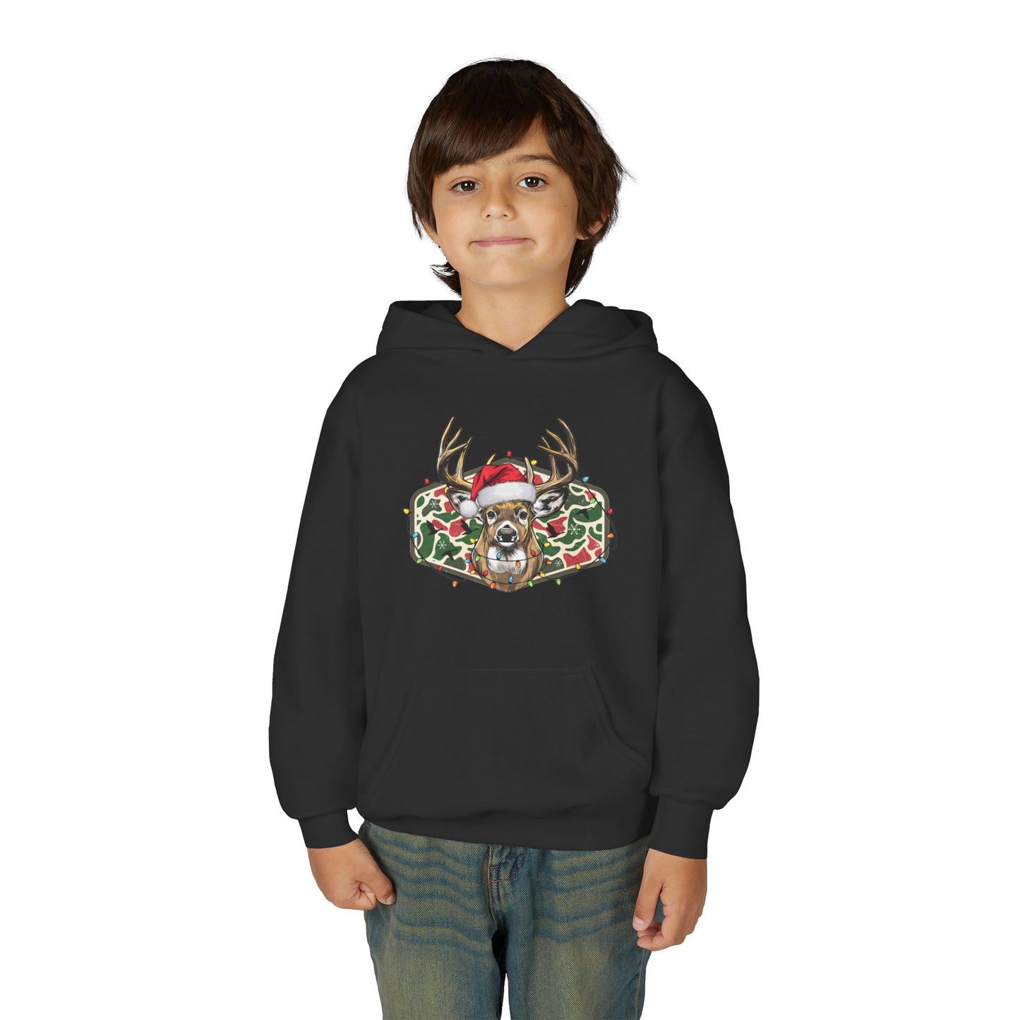 Youth Christmas Reindeer Santa Hoodie