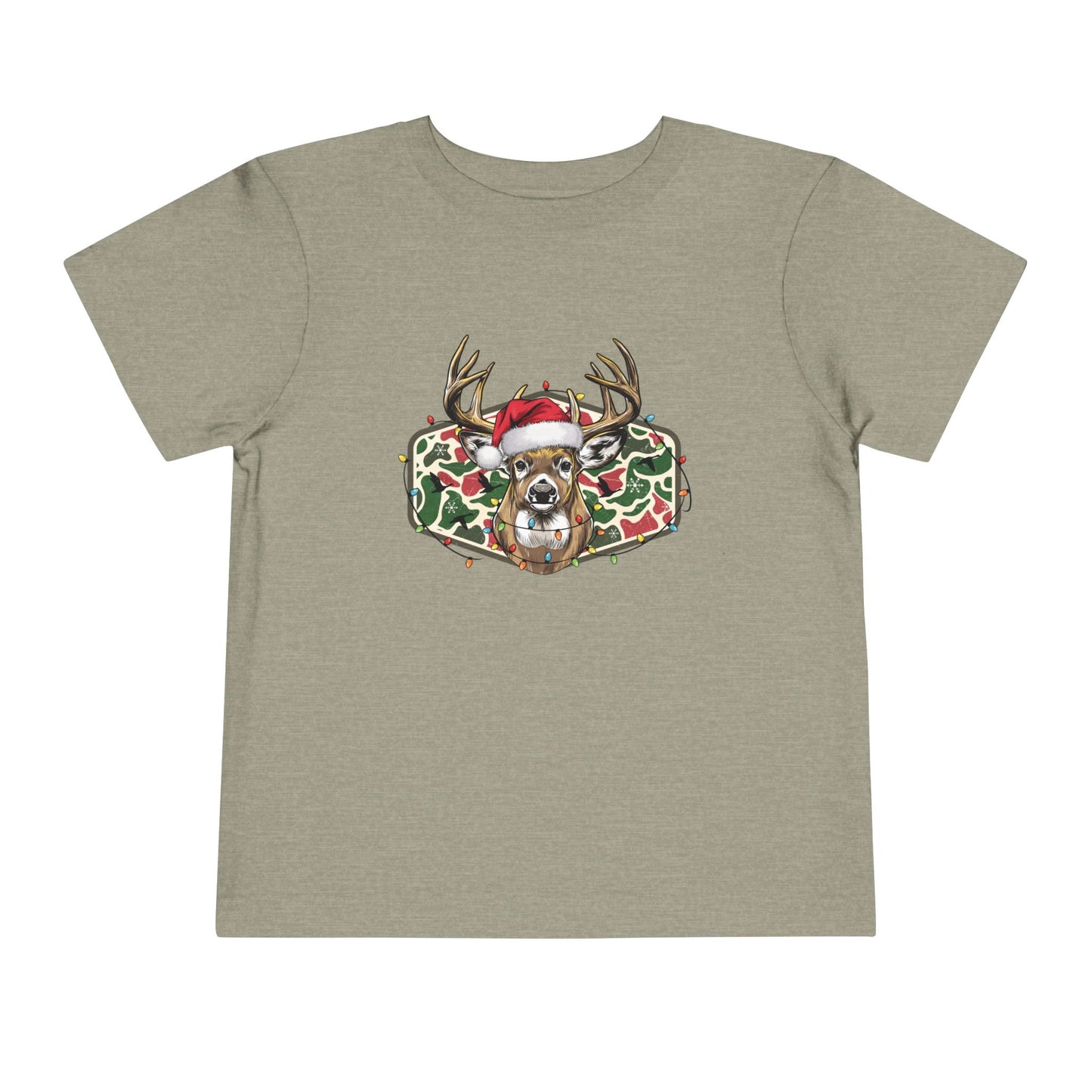 Toddler Christmas Camo Deer Short Sleeve Tee