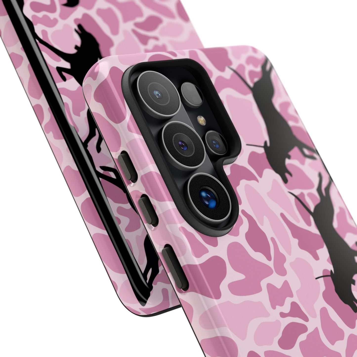Pink Camo Hounds Chasing Deer Hunt Tough Phone Case - coonhoundin