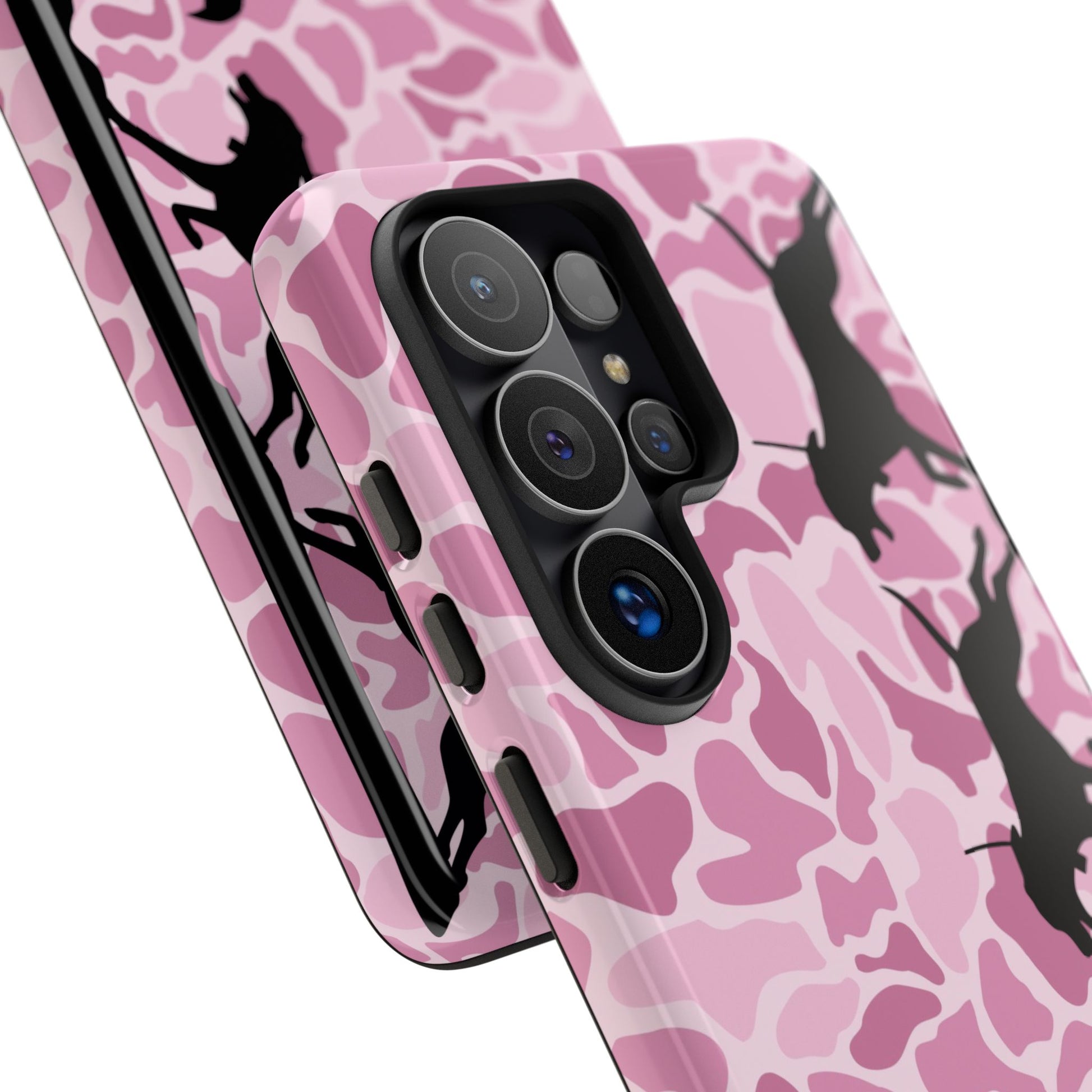 Pink Camo Hounds Chasing Deer Hunt Tough Phone Case - coonhoundin