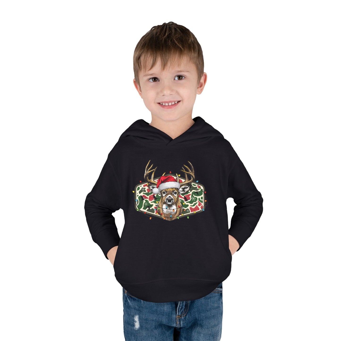 Toddler Christmas Camo Reindeer Pullover Hoodie