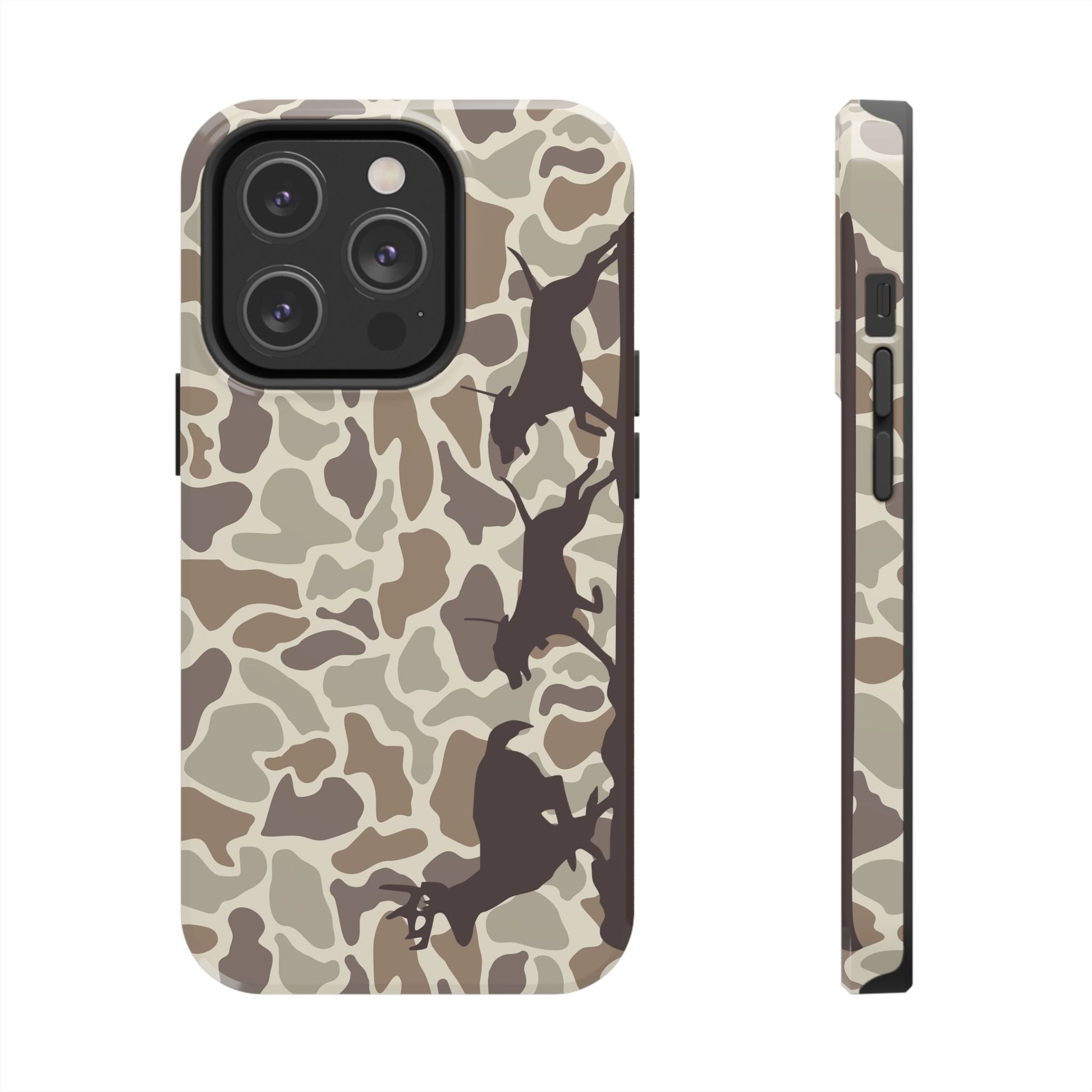Camo Hounds Chasing Deer iPhone 14, Pro, Plus, Pro Max Tough Case - coonhoundin