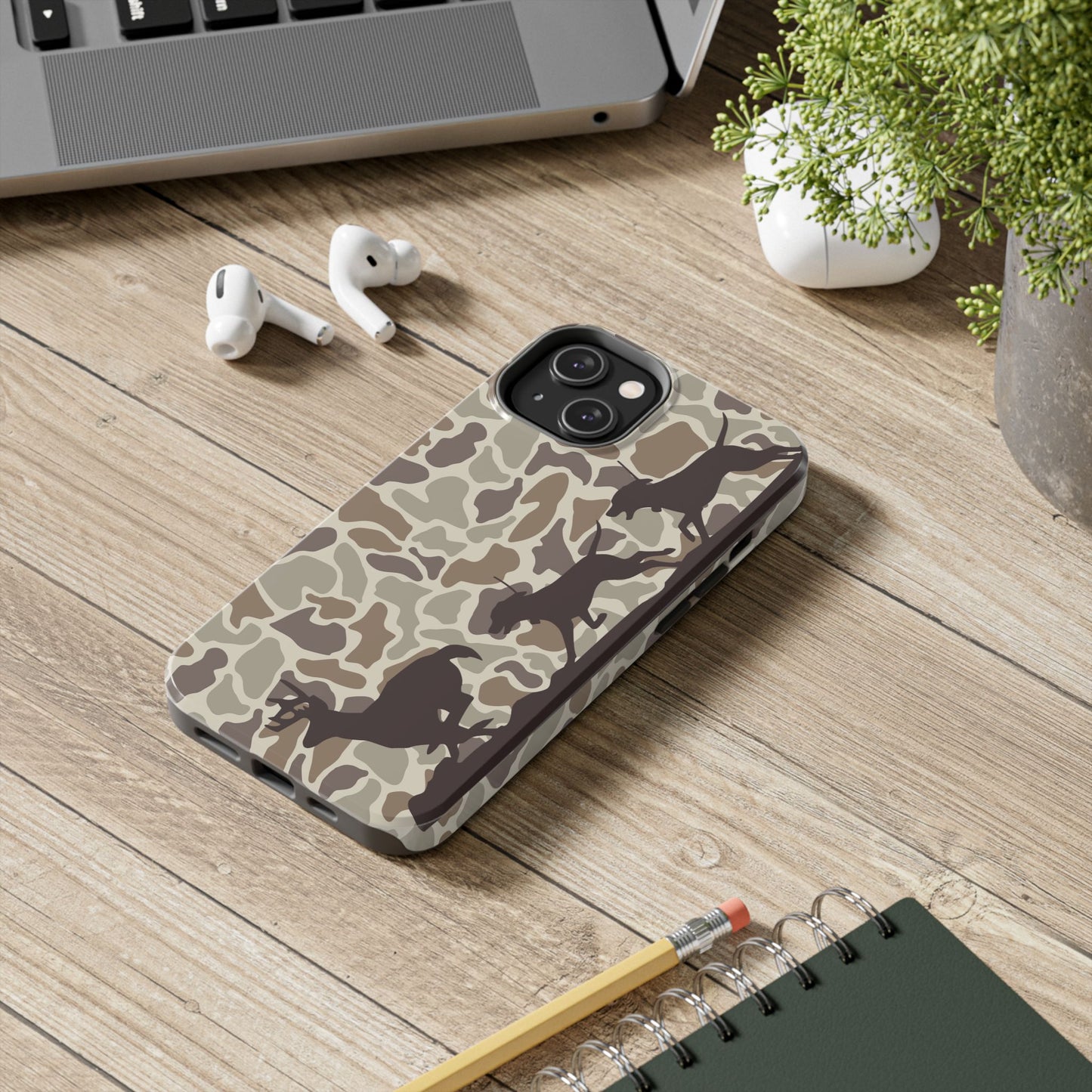 Camo Hounds Chasing Deer iPhone 14, Pro, Plus, Pro Max Tough Case - coonhoundin