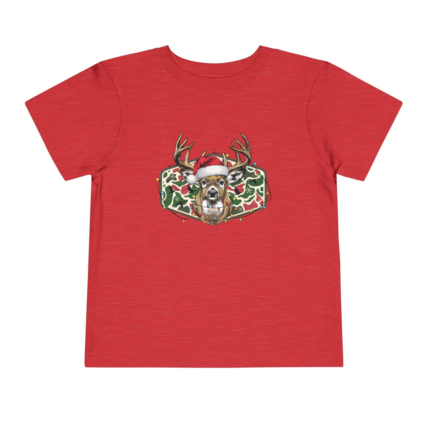 Toddler Christmas Camo Deer Short Sleeve Tee