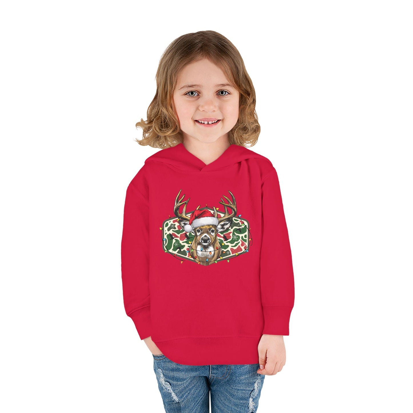 Toddler Christmas Camo Reindeer Pullover Hoodie