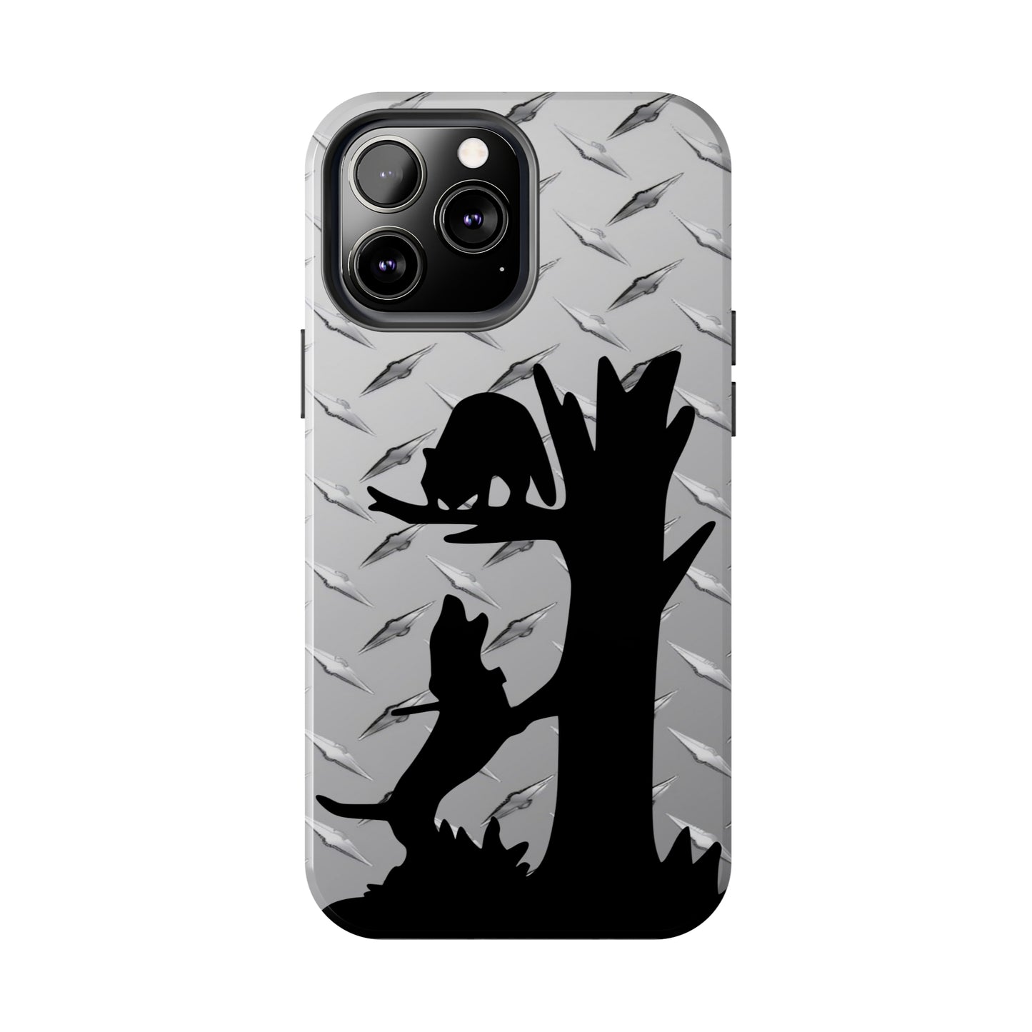 Tough Phone Case for iPhone 13, Pro, Mini, Pro Max Diamond Plate Coon Hunting