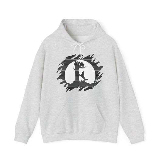 Unisex Treed Coon in the Moon Hooded Sweatshirt - coonhoundin