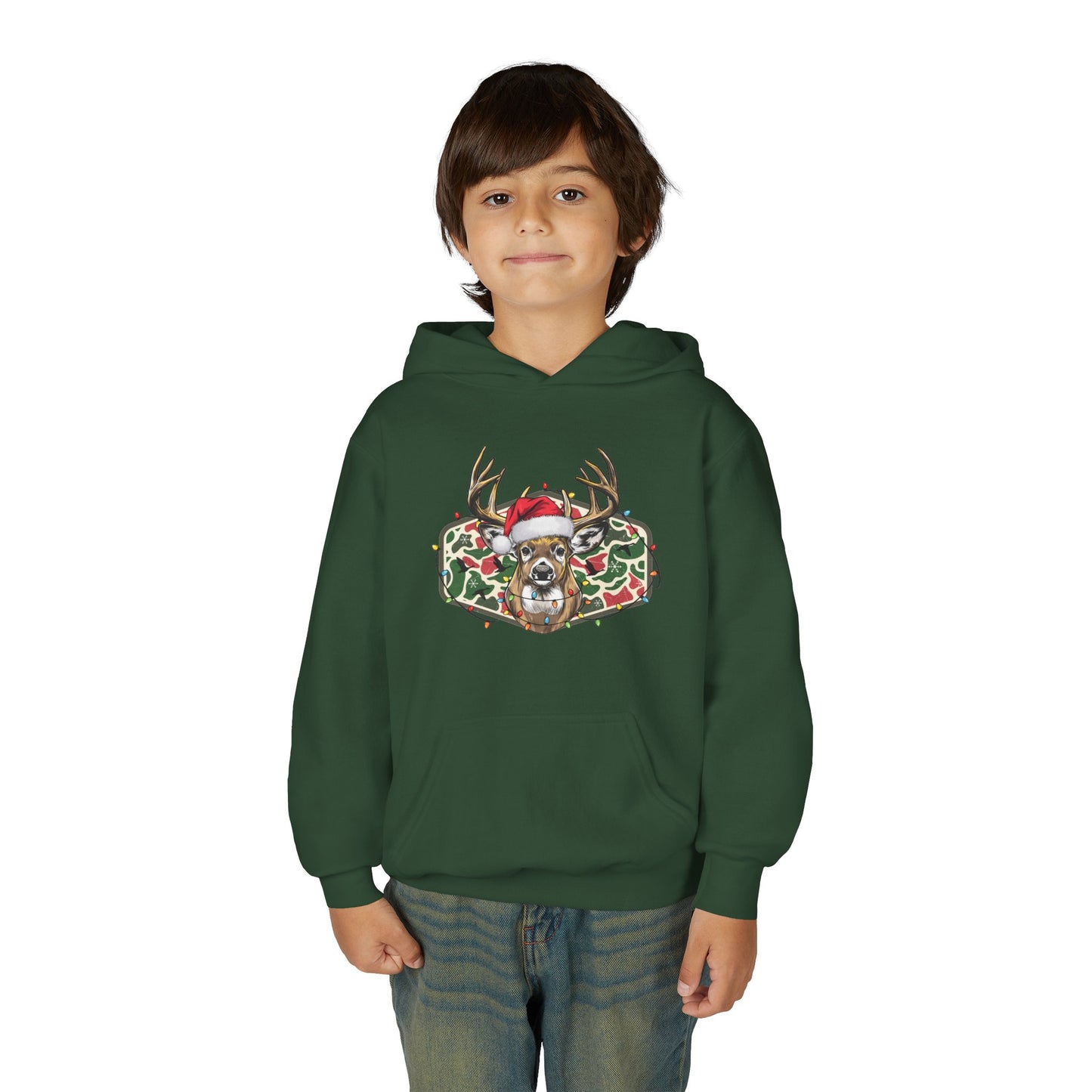 Youth Christmas Reindeer Santa Hoodie