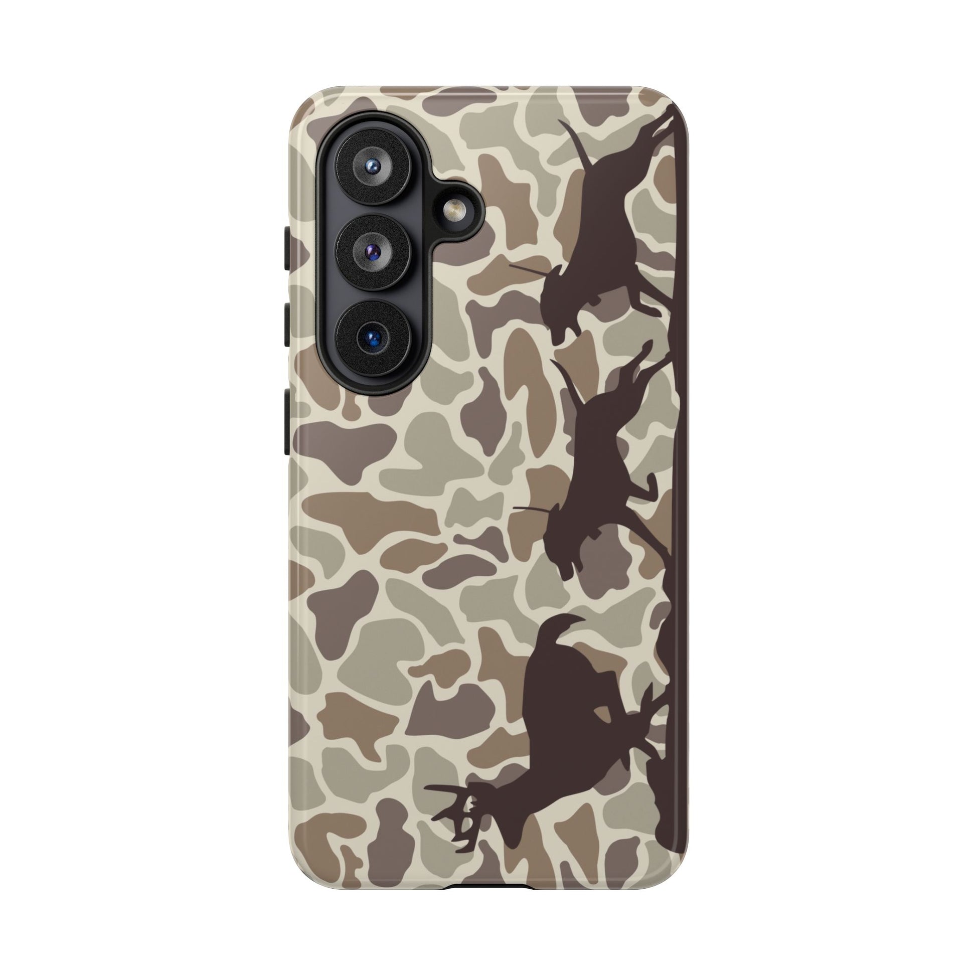 Camo Hounds Chasing Deer Tough Phone Case for Samsung Galaxy S25, Plus and Ultra - coonhoundin