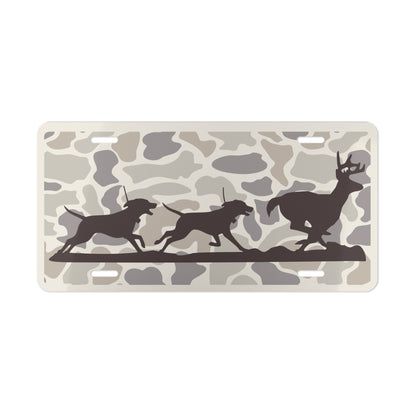 Deer Hunting Hounds Camo Vanity License Plate for Hunters - coonhoundin