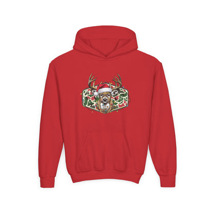 Youth Christmas Reindeer Santa Hoodie