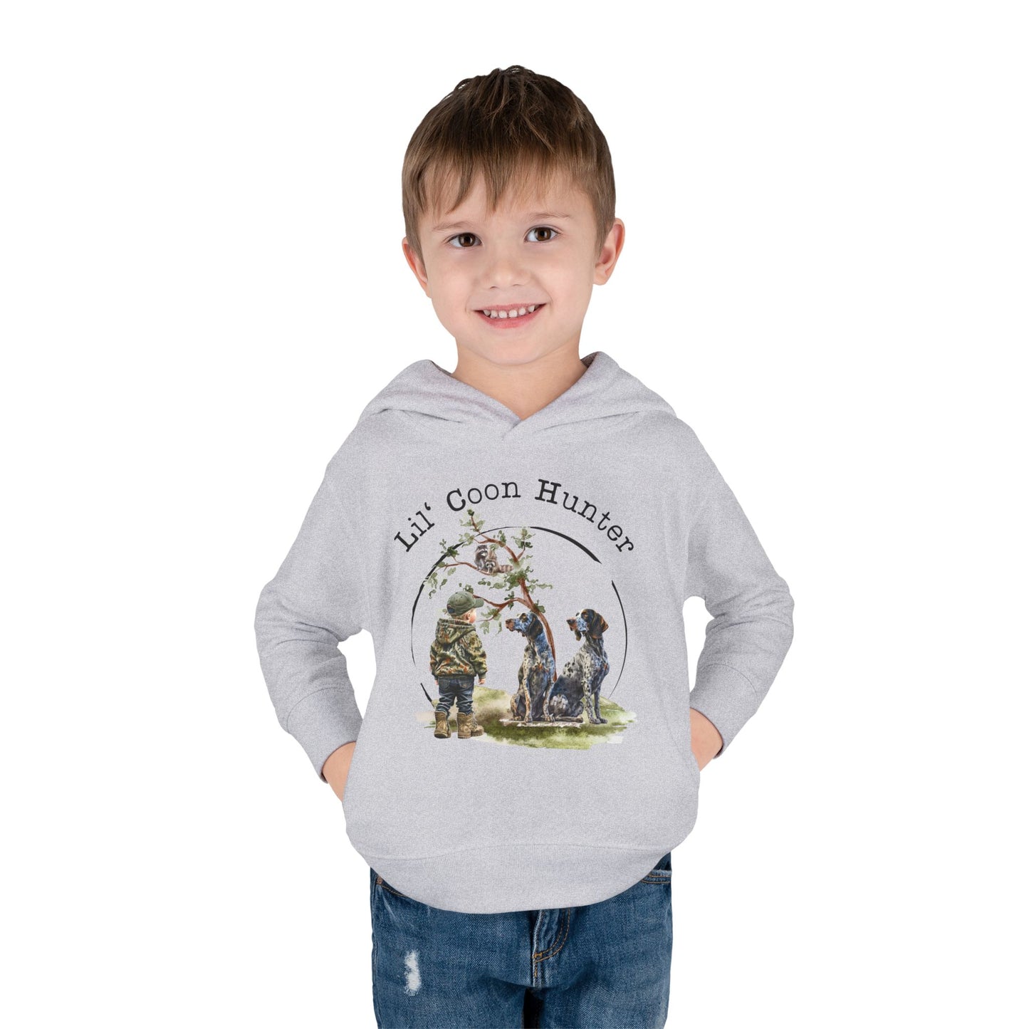 Toddler Hoodie — "Lil' Coon Hunter" Kids Pullover Fleece Hooded Sweatshirt