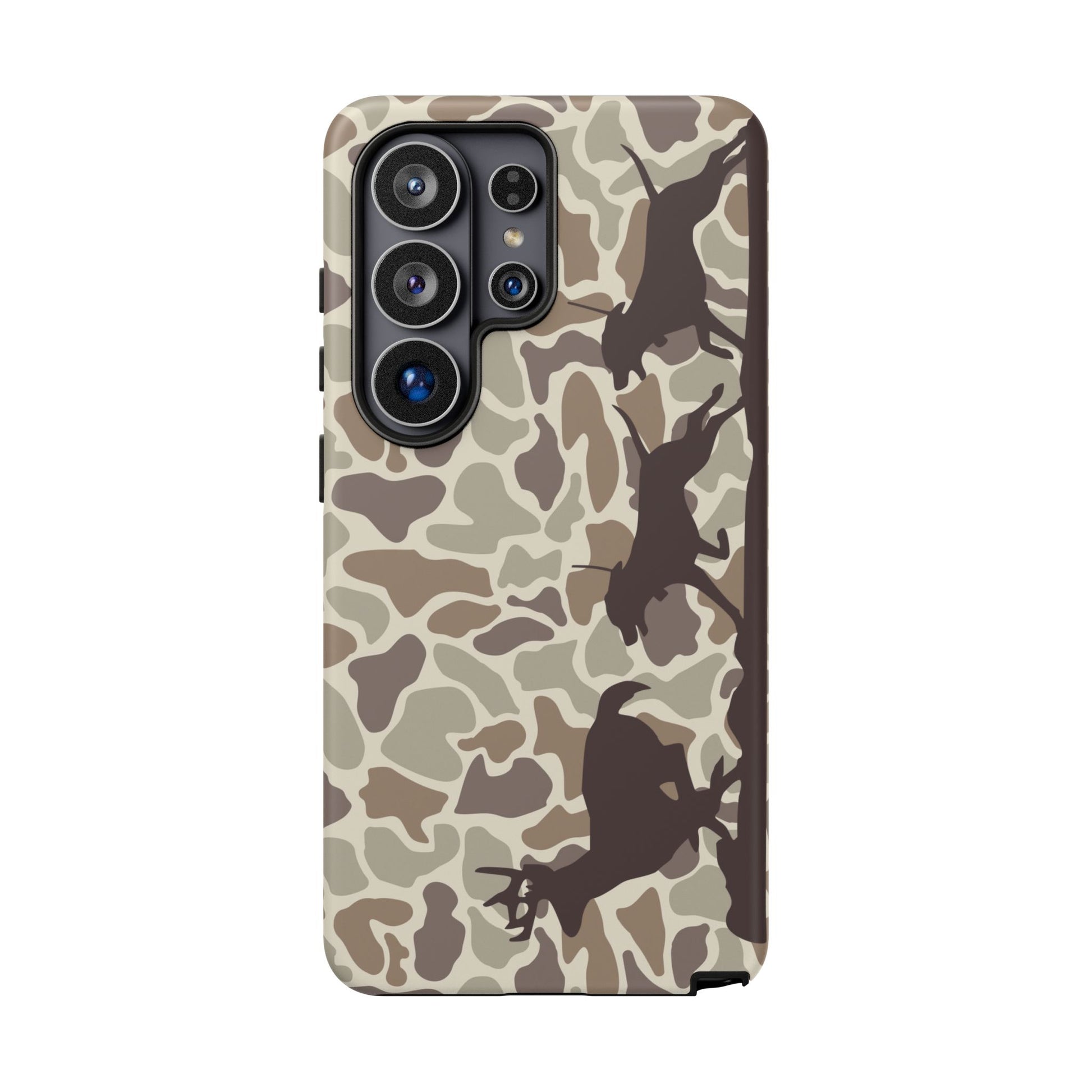 Camo Hounds Chasing Deer Tough Phone Case for Samsung Galaxy S25, Plus and Ultra - coonhoundin