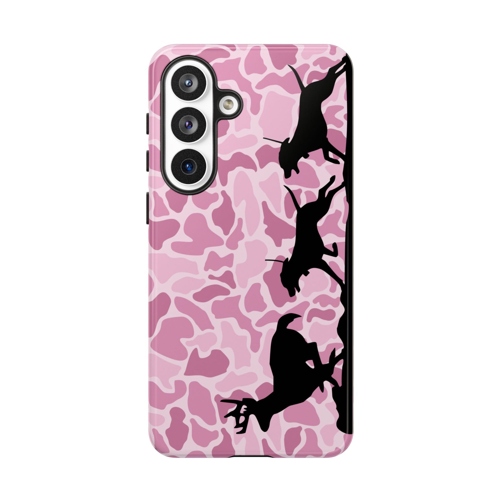 Pink Camo Hounds Chasing Deer Hunt Tough Phone Case - coonhoundin