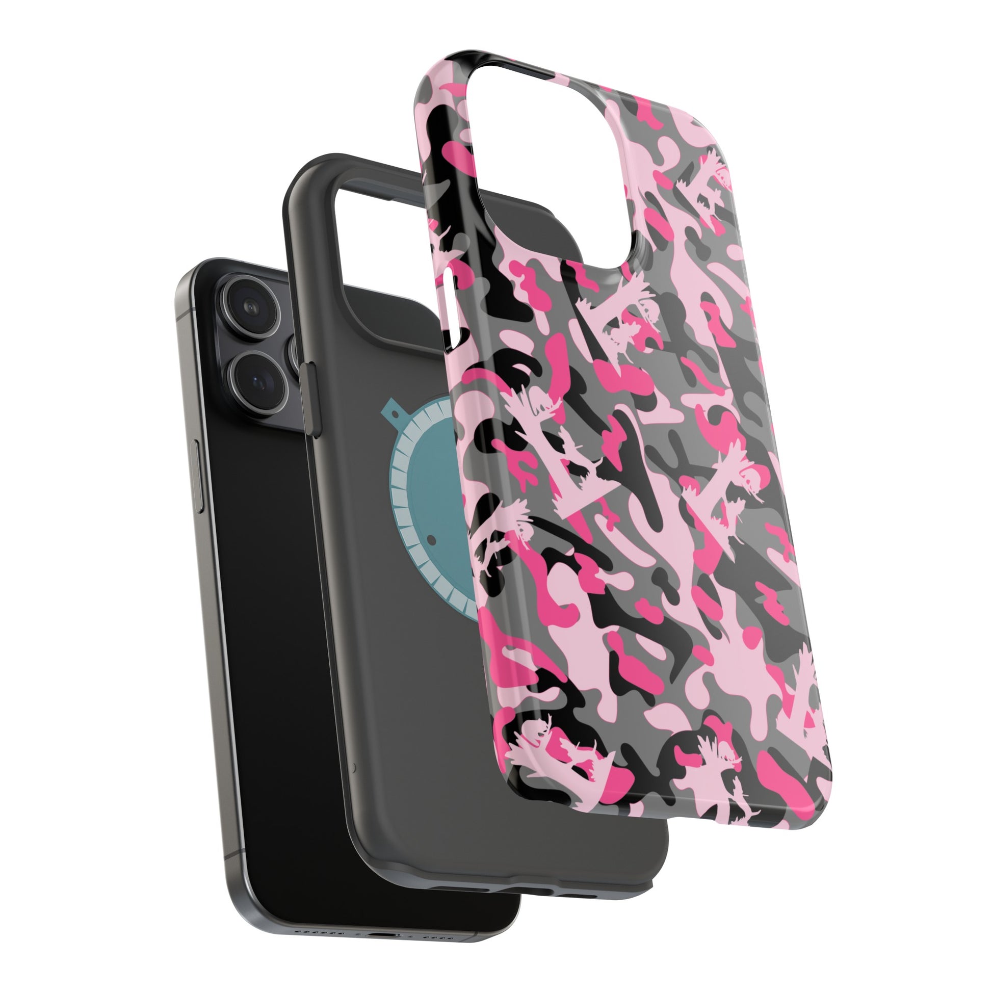 Coon Hunting Pink Camo MagSafe Tough Cases for iPhone 15, Pro, Plus and Pro Max - coonhoundin