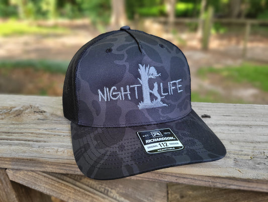 Night Life Coon Hunting Duck Camo Richardson Snapback Mesh Trucker Hat - coonhoundin