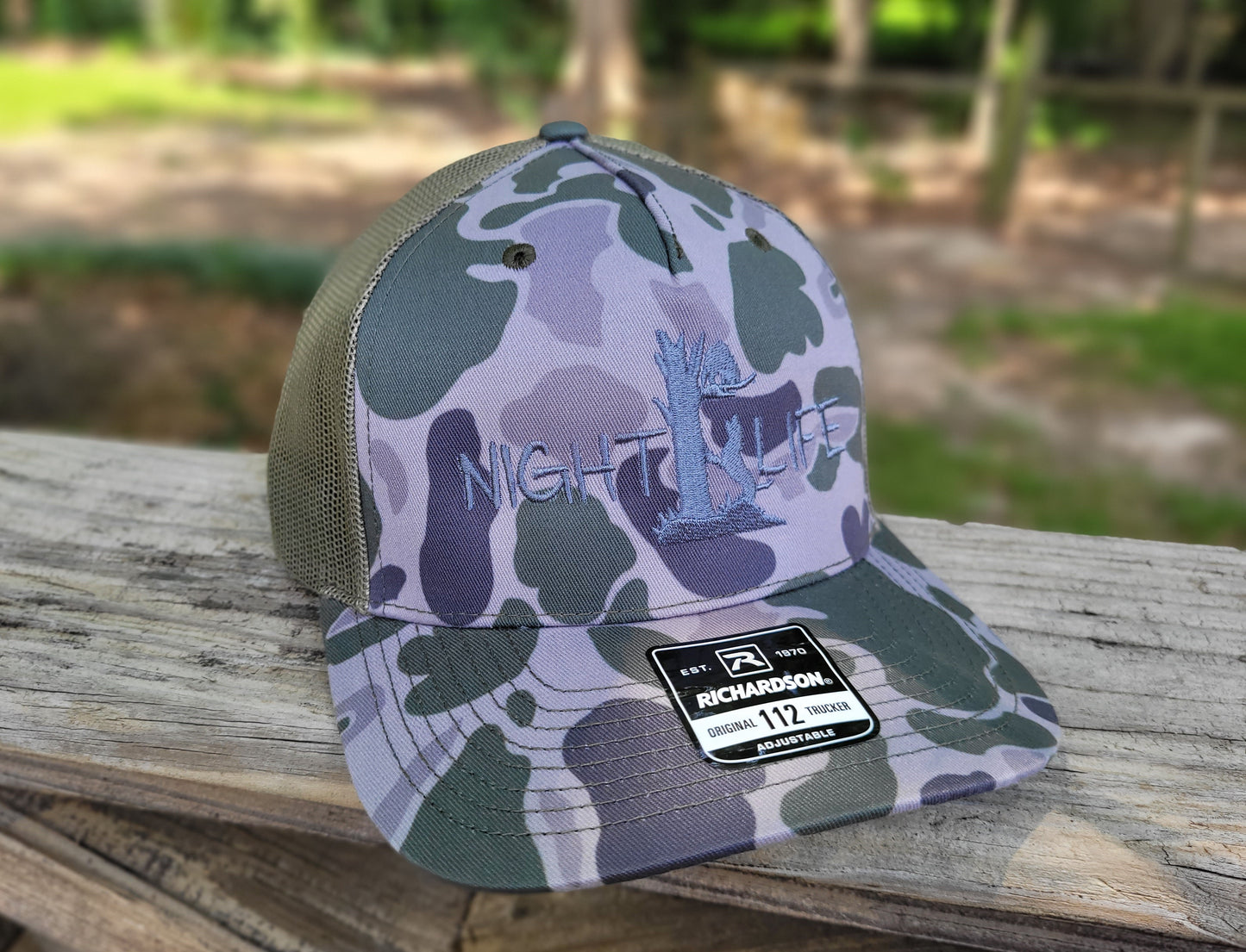 Night Life Coon Hunting Duck Camo Richardson Snapback Mesh Trucker Hat - coonhoundin