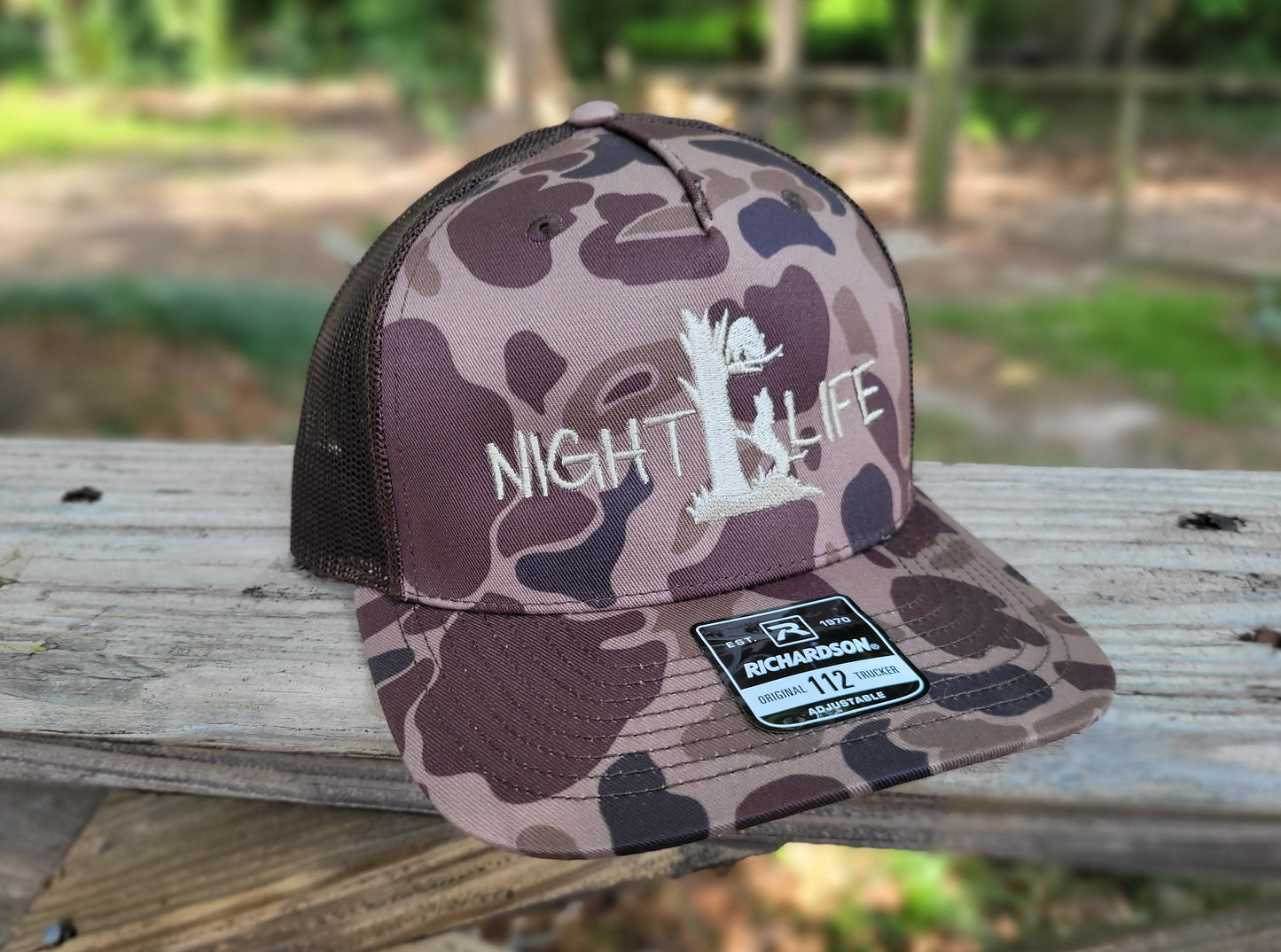 Night Life Coon Hunting Duck Camo Richardson Snapback Mesh Trucker Hat - coonhoundin