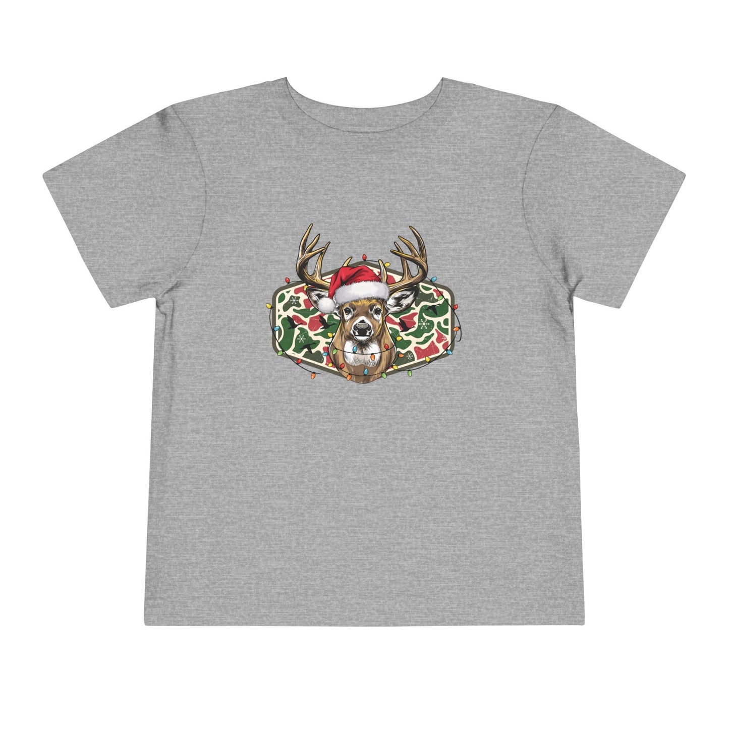 Toddler Christmas Camo Deer Short Sleeve Tee