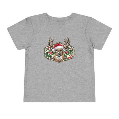 Toddler Christmas Camo Deer Short Sleeve Tee