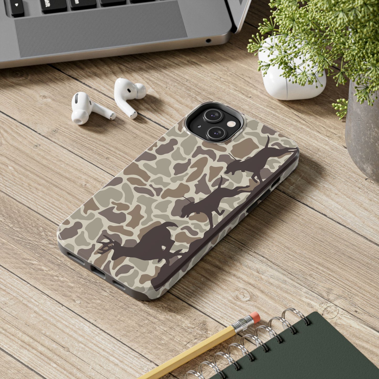 Camo Hounds Chasing Deer iPhone 14, Pro, Plus, Pro Max Tough Case - coonhoundin