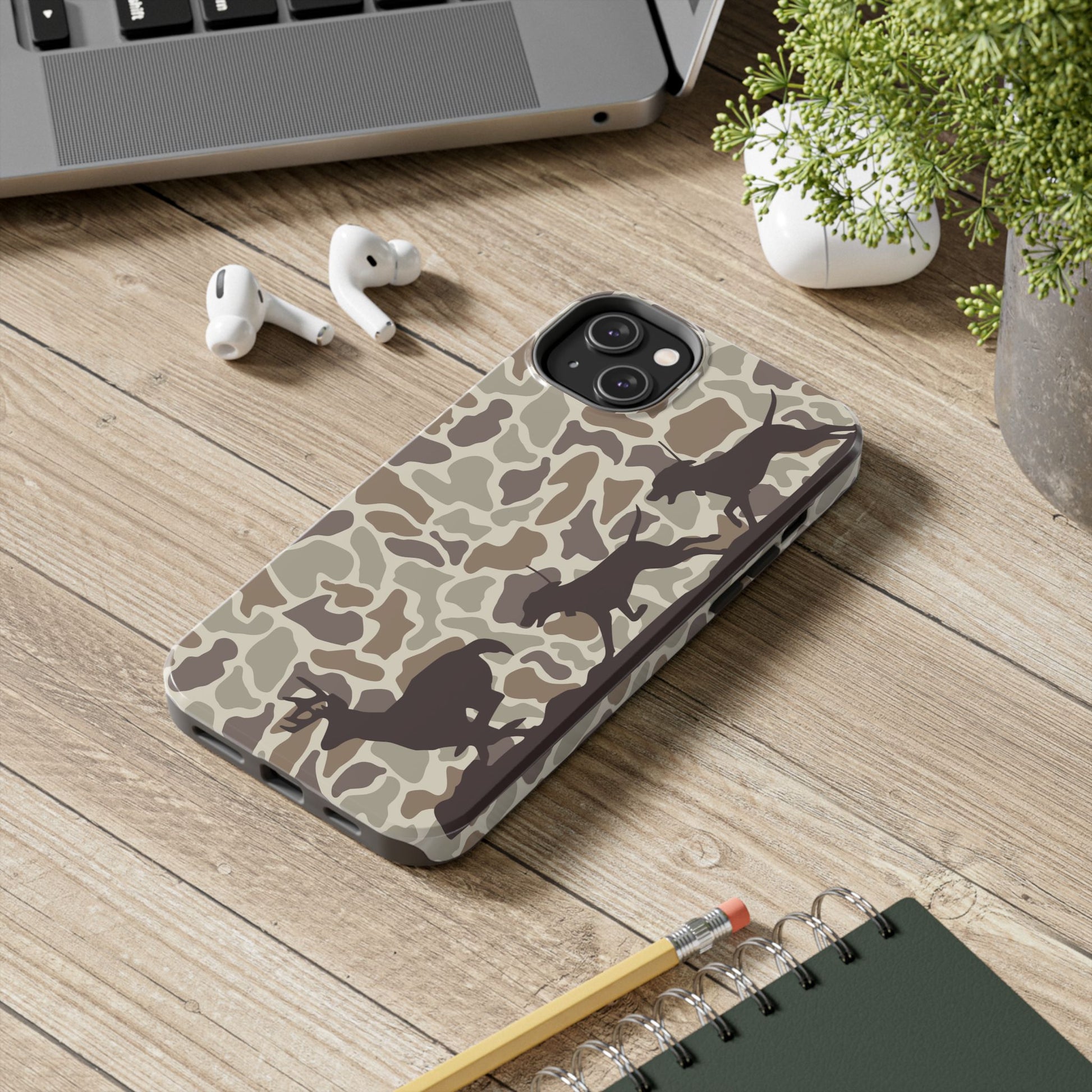 Camo Hounds Chasing Deer iPhone 14, Pro, Plus, Pro Max Tough Case - coonhoundin