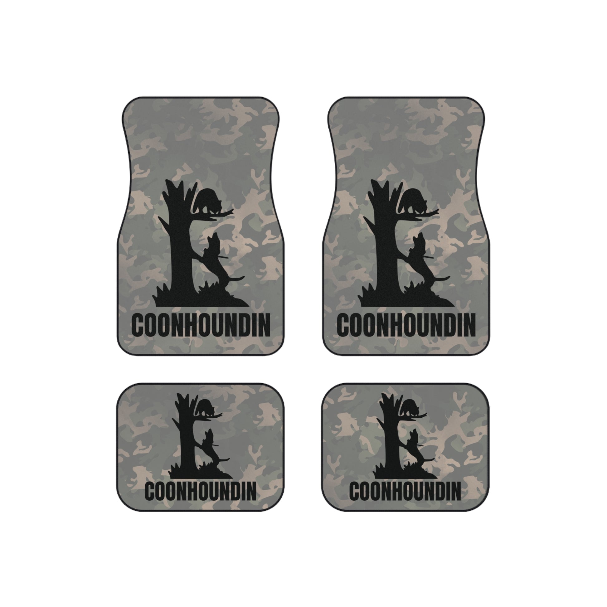 Custom Treed Coon Vintage Camo Full Set of Car Mats, Personalized Truck Mats - coonhoundin