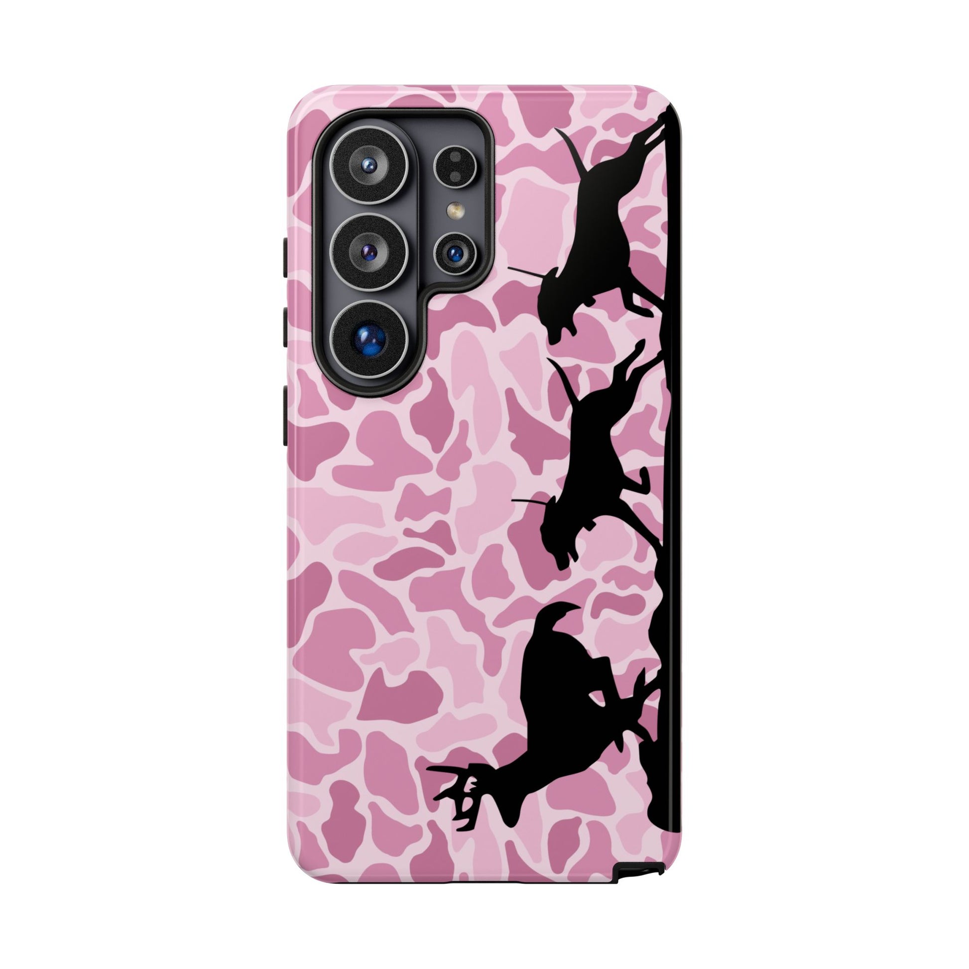Pink Camo Hounds Chasing Deer Hunt Tough Phone Case - coonhoundin