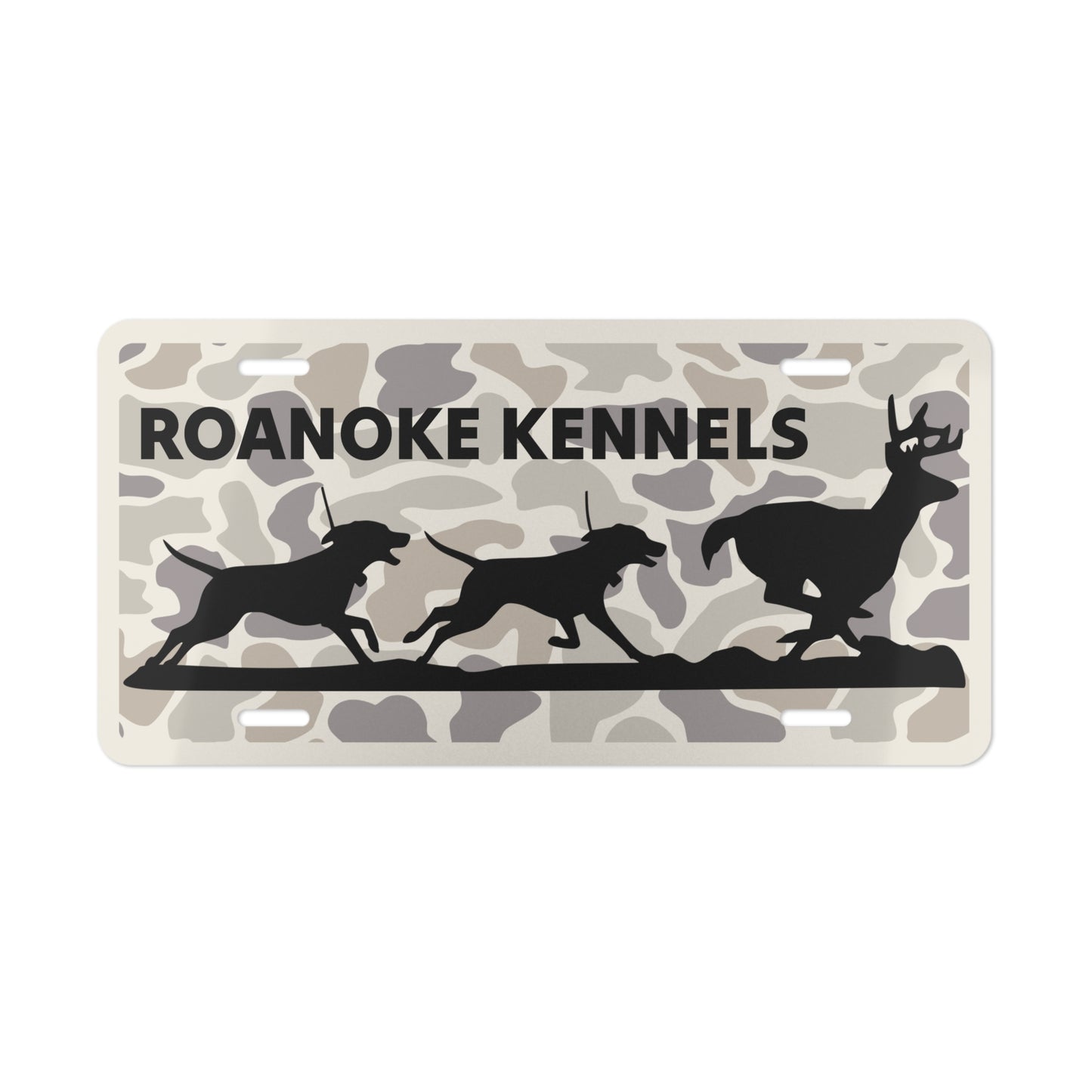 Custom Deer Hunting Hounds Camo Vanity License Plate for Hunters