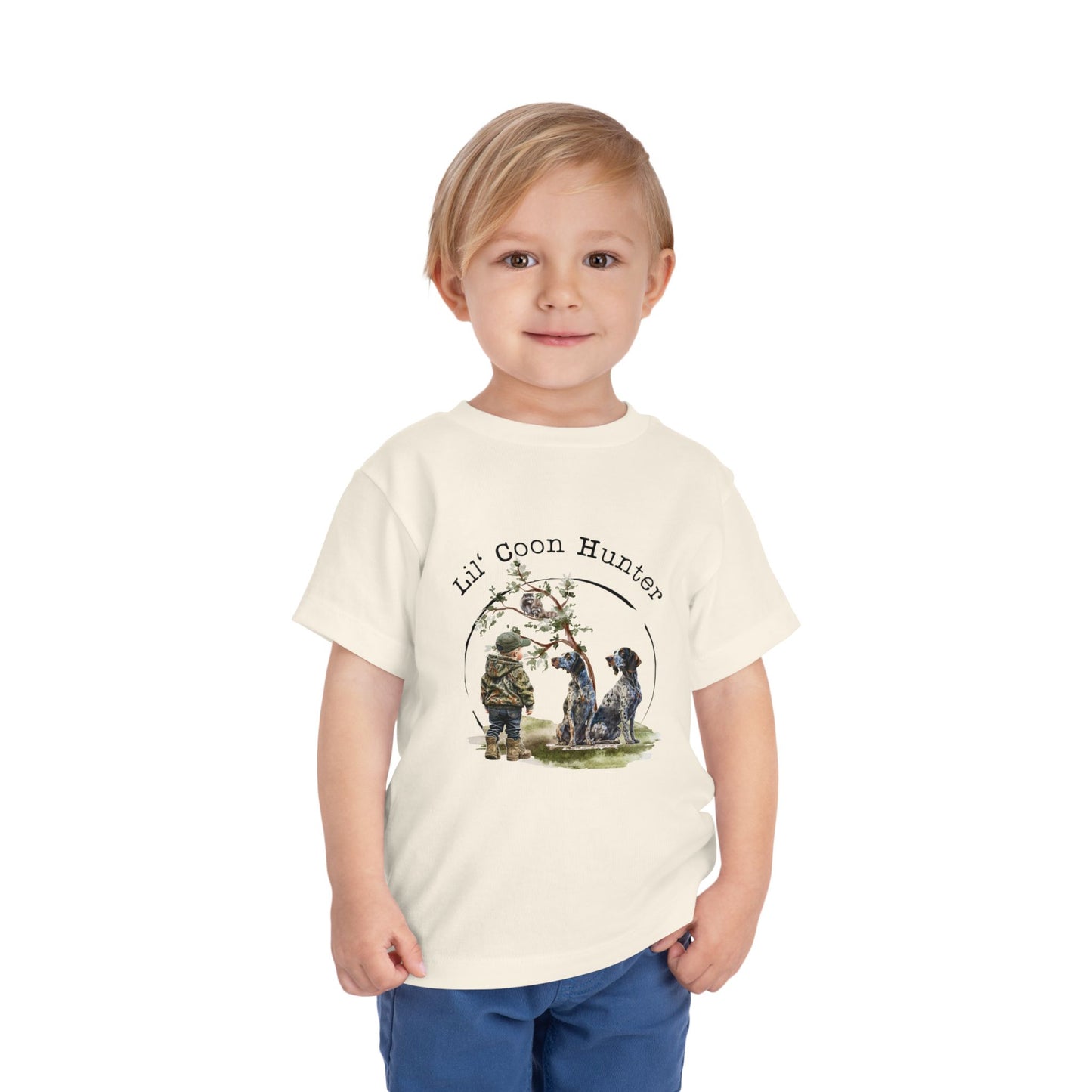 Lil' Coon Hunter Toddler Tee — Cute Kids Hunting Dog Shirt