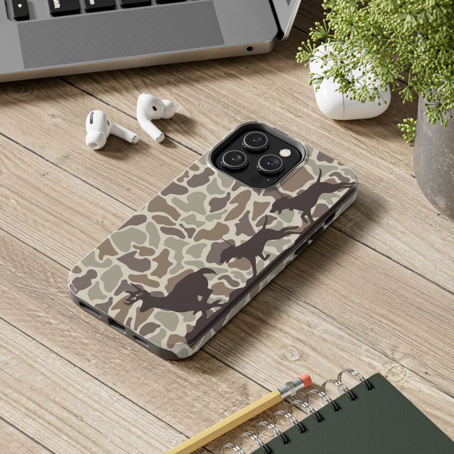 Camo Hounds Chasing Deer iPhone 14, Pro, Plus, Pro Max Tough Case - coonhoundin