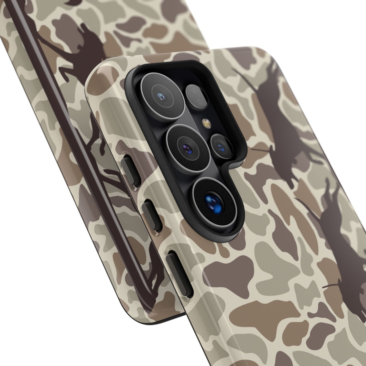 Camo Hounds Chasing Deer Tough Phone Case for Samsung Galaxy S25, Plus and Ultra - coonhoundin