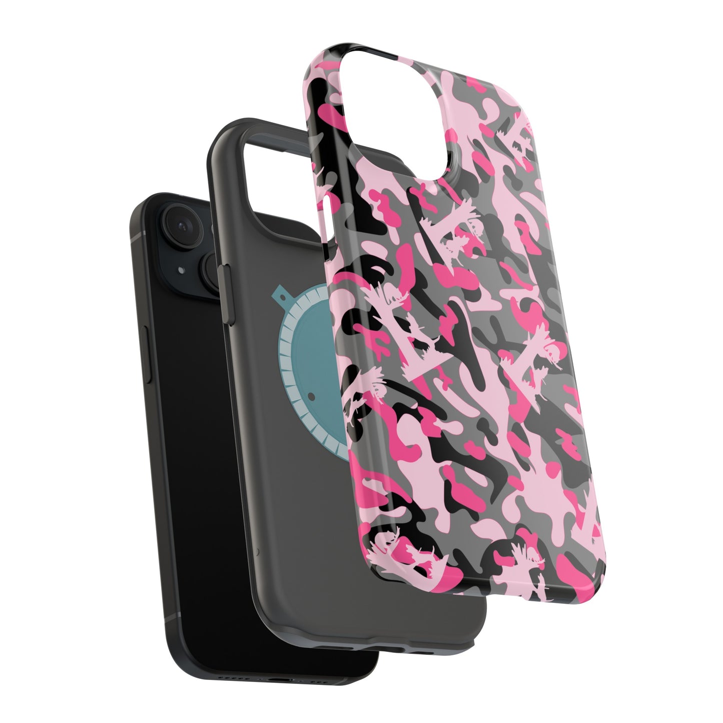 Coon Hunting Pink Camo MagSafe Tough Cases for iPhone 15, Pro, Plus and Pro Max - coonhoundin