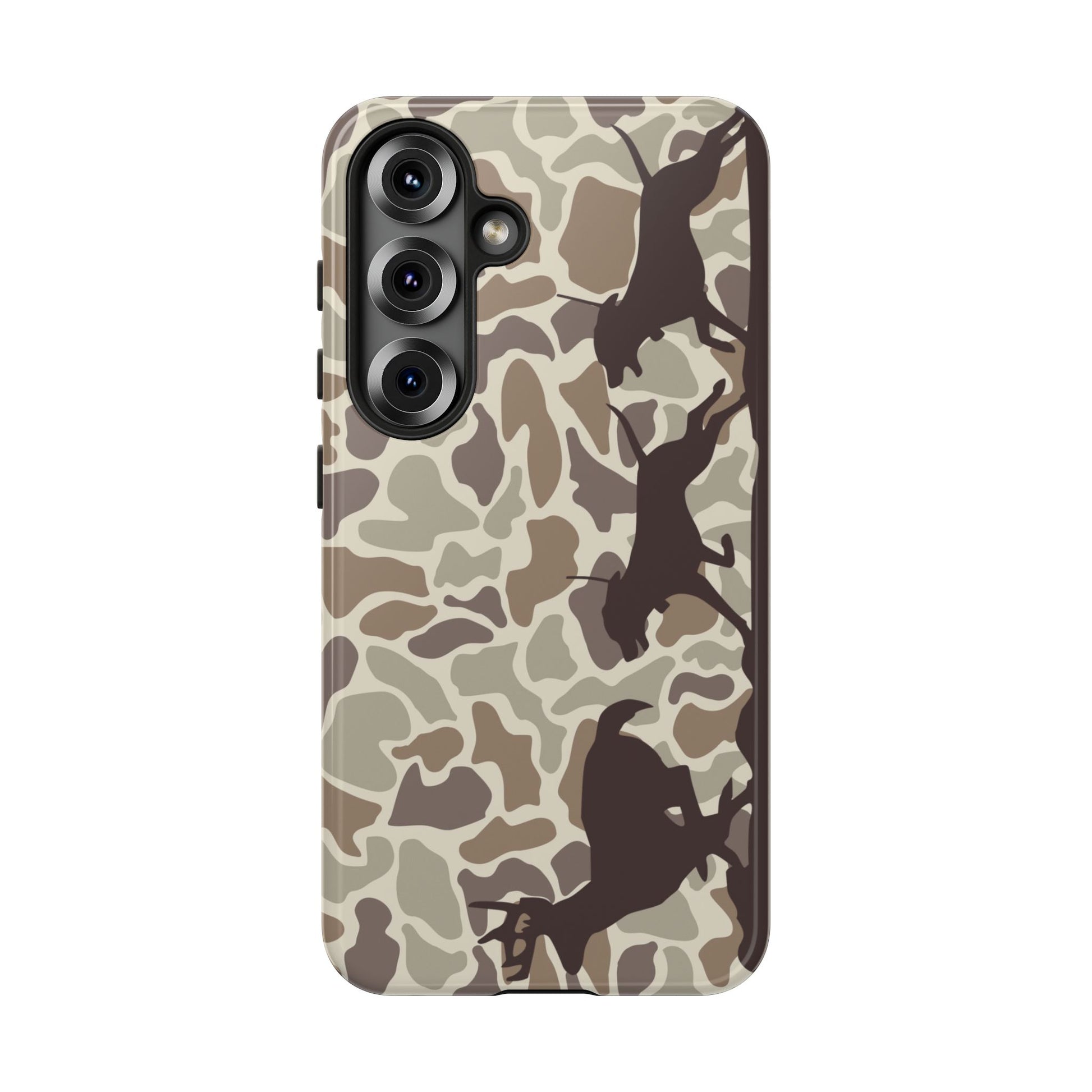 Hounds Chasing Deer Camo Tough Phone Case for Samsung Galaxy S25, Plus and Ultra - coonhoundin
