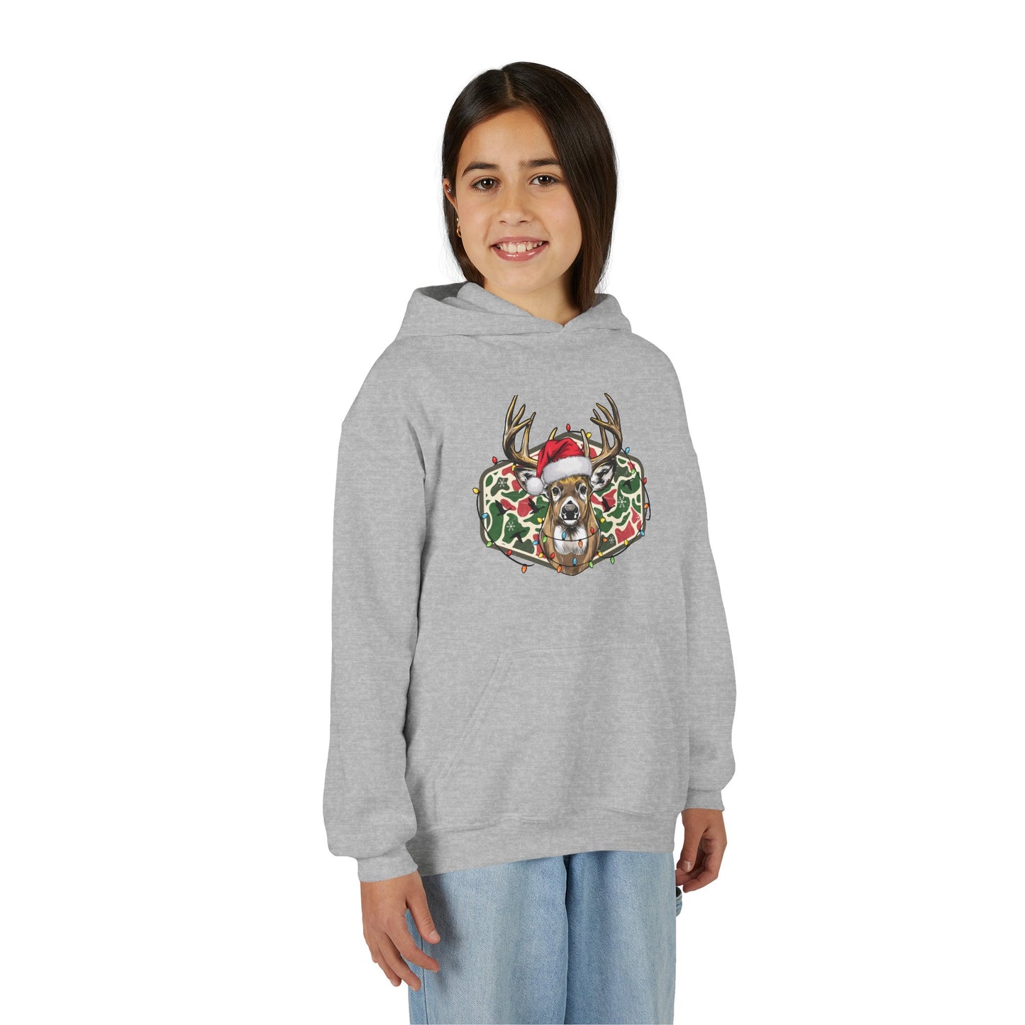 Youth Christmas Reindeer Santa Hoodie